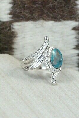 Turquoise & Sterling Silver Ring - Thomas Yazzie - Size 6.75
