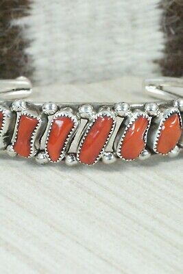 Coral and Sterling Silver Bracelet - Pricilla Reeder