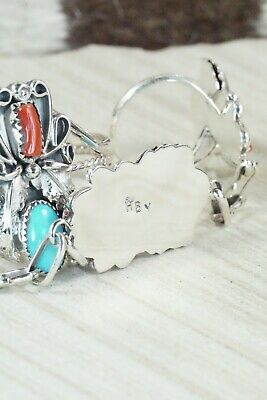 Turquoise & Coral Bracelet and Ring - Harry B. Yazzie