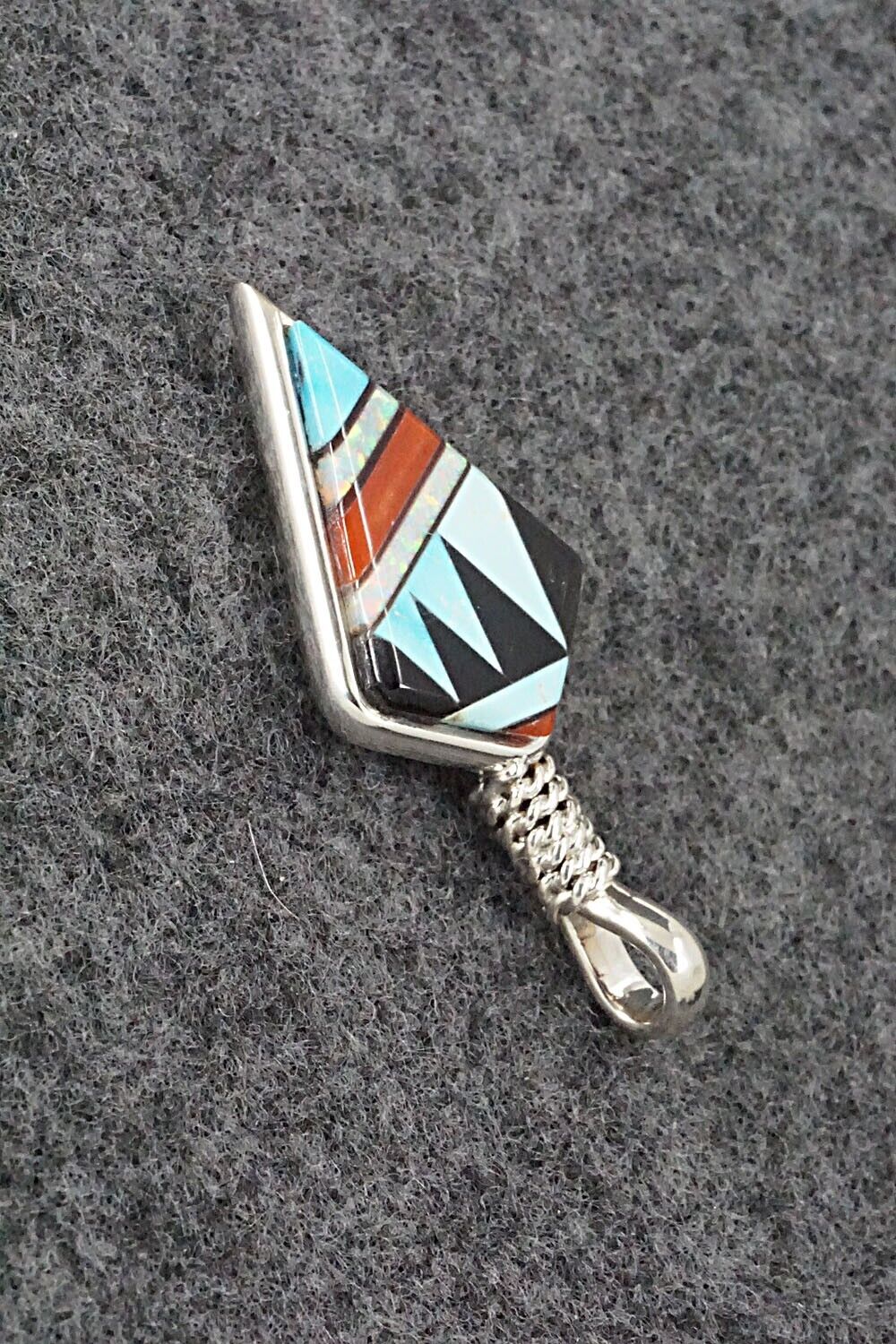 Multi Stone & Sterling Silver Pendant - Rene Roanhorse