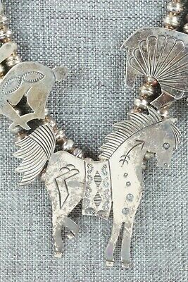 Sterling Silver Squash Blossom Necklace - Navajo