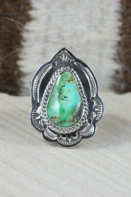 Turquoise and Sterling Silver Ring - Leonard Maloney - Size 8.75