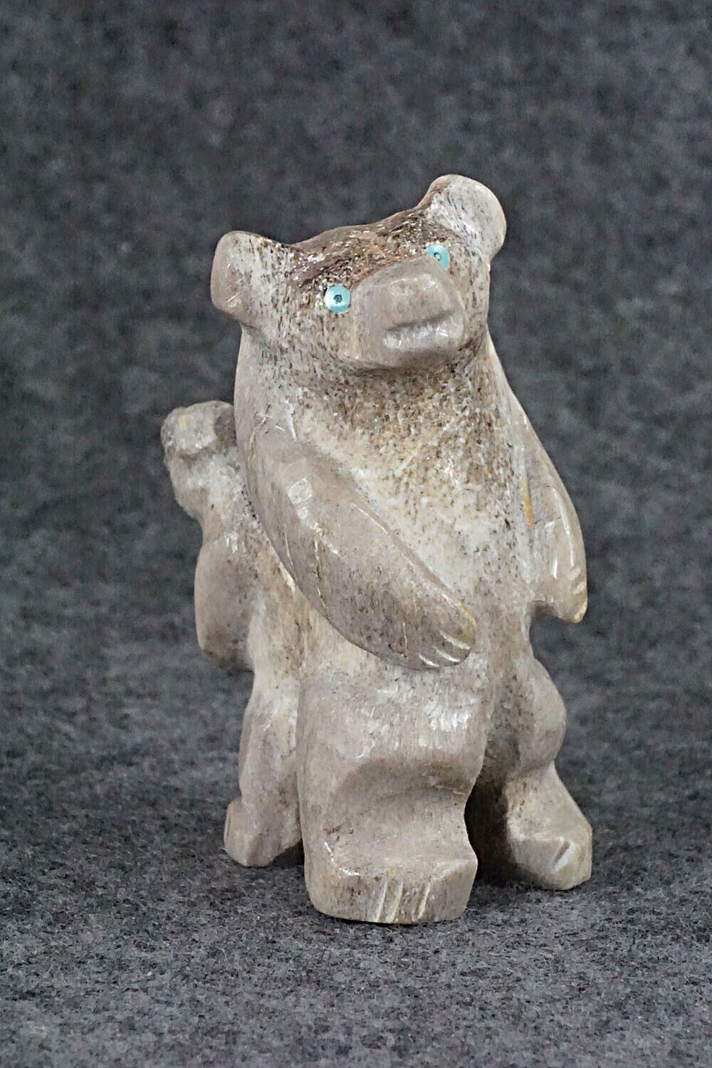 Bear with Cub Zuni Fetish Carving - Allison White