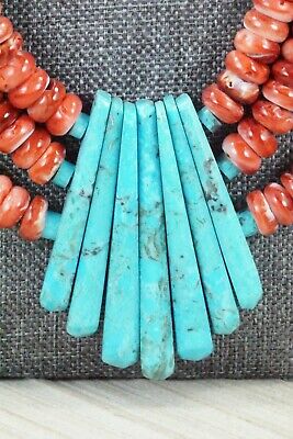 Turquoise & Spiny Oyster Necklace - Lupe Lovato
