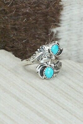 Turquoise & Sterling Silver Ring - Etta Belin - Size 7.75