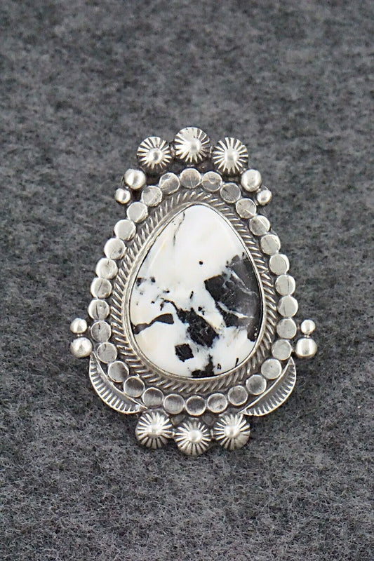 White Buffalo & Sterling Silver Ring - Tom Lewis - Size 6