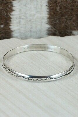 Navajo Sterling Silver Bangle - Elaine Tahe