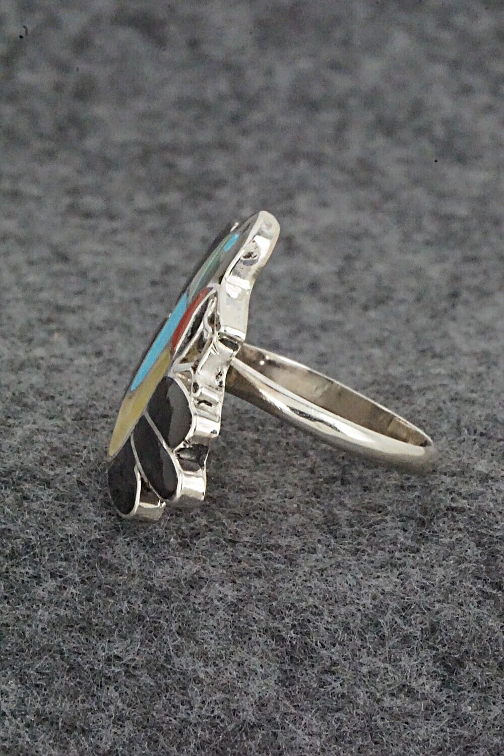 Multi Stone & Sterling Silver Ring - Lenora Gia - Size 8