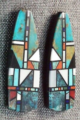 Multi Stone Inlay & Sterling Silver Earrings - Chris T. Nieto