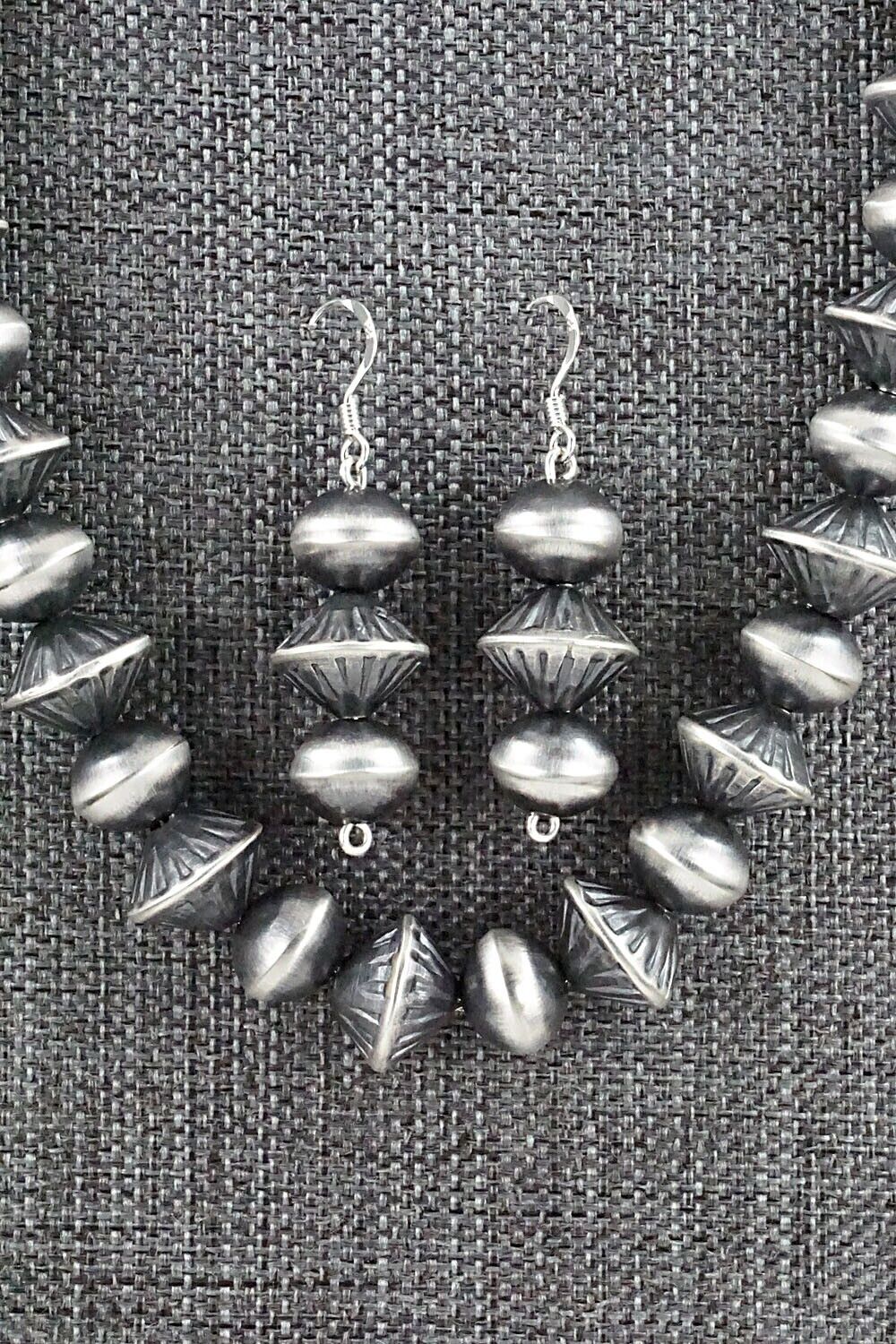 Navajo Pearl Sterling Silver Necklace Set - Preston Haley