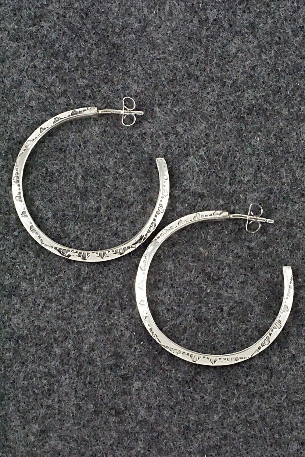 Sterling Silver Hoop Earrings - Elaine Tahe