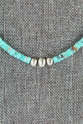 Turquoise & Sterling Silver Necklace - Navajo - High Lonesome Trading