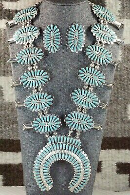 Turquoise & Sterling Silver Squash Blossom Set - Lavell Byjoe