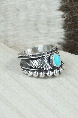 Turquoise & Sterling Silver Ring - Tom Lewis - Size 9