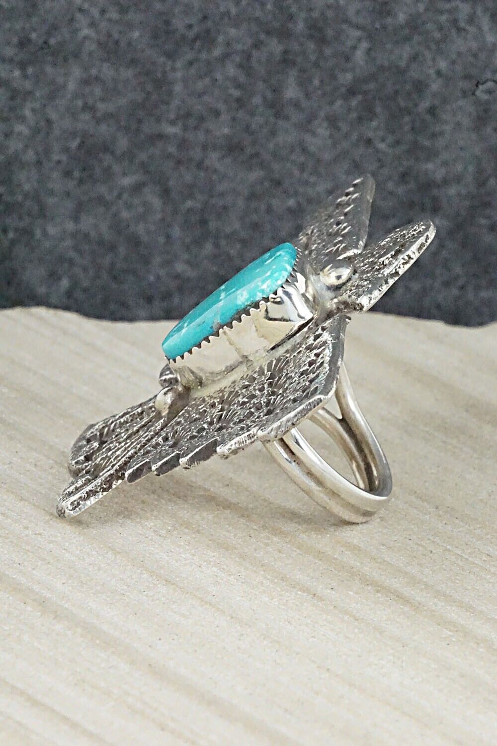 Turquoise & Sterling Silver Ring - Delbert Arviso - Size 8.25
