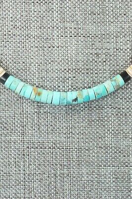 Turquoise, Shell & Jet Necklace - Torevia Crespin