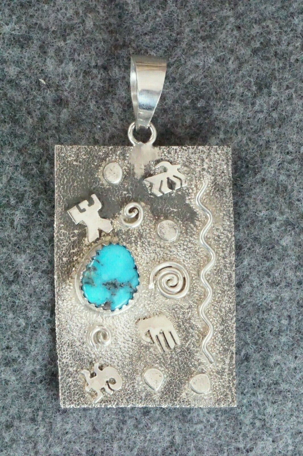 Turquoise & Sterling Silver Pendant - Shirley Skeets