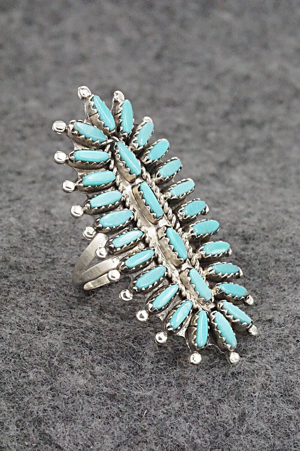 Turquoise & Sterling Silver Ring - Nathaniel Nez - Size 7