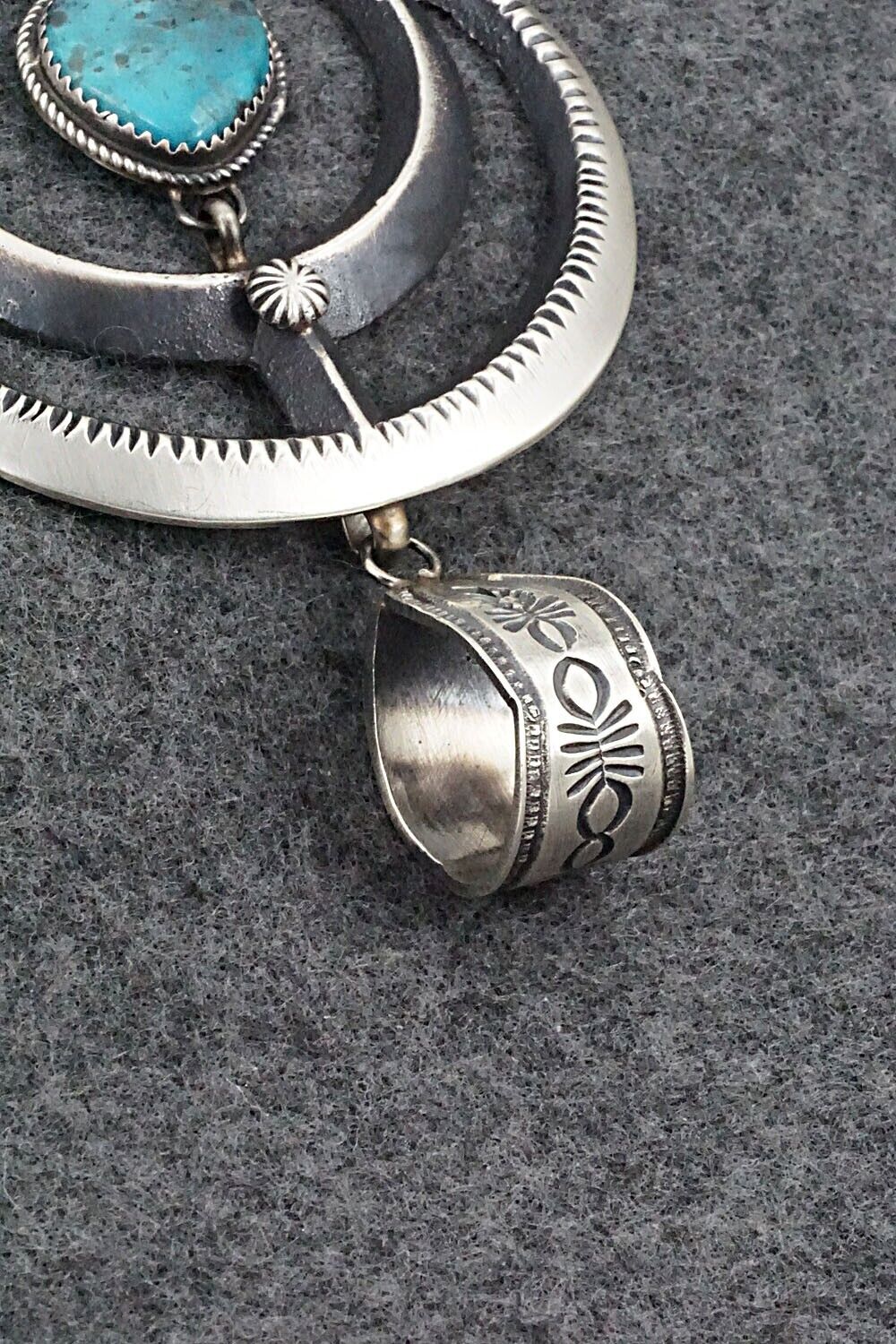 Turquoise and Sterling Silver Pendant - Martha Cayatineto