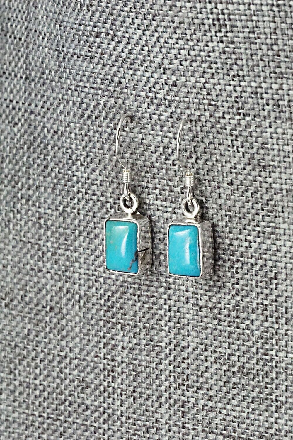 Turquoise & Sterling Silver Earrings - Lee Shorty