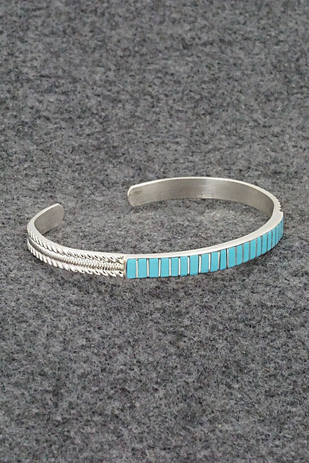 Turquoise & Sterling Silver Inlay Bracelet - Orlando Laweka