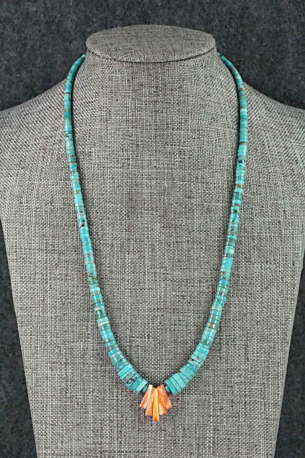 Turquoise & Spiny Oyster Necklace - Susie Deal