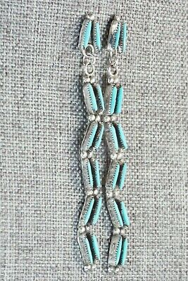 Turquoise & Sterling Silver Earrings - Zuni