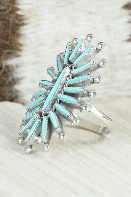 Turquoise & Sterling Silver Ring - Lance Waatsa - Size 5.5