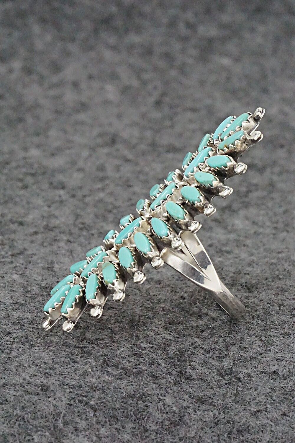 Turquoise & Sterling Silver Ring - Nathaniel Nez - Size 9