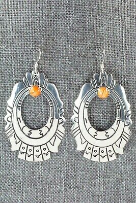 Spiny Oyster & Sterling Silver Earrings - Rosita Singer