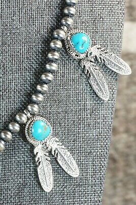 Navajo Turquoise & Sterling Silver Necklace - Bobby Platero