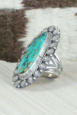 Royston Turquoise and Sterling Silver Ring - Michael Calladitto - Size 7.5
