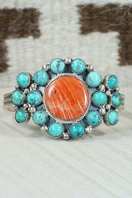 Navajo Turquoise & Spiny Oyster Bracelet - Roberta Begay