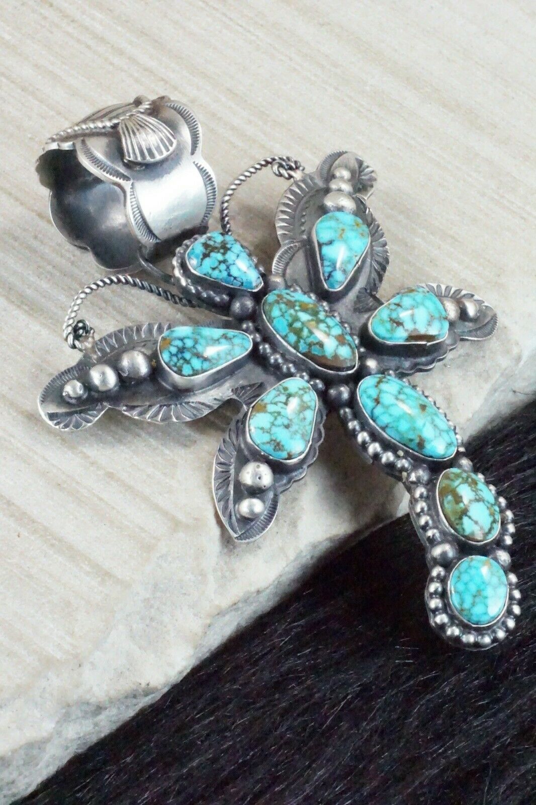 Turquoise & Sterling Silver Pendant - Shawn Cayatineto