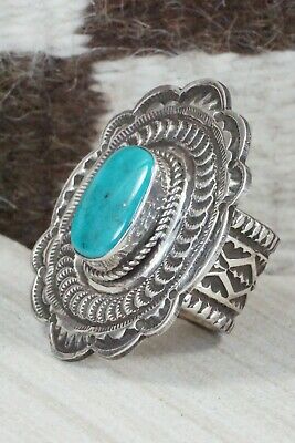 Turquoise and Sterling Silver Ring - Leonard Maloney - Size 10