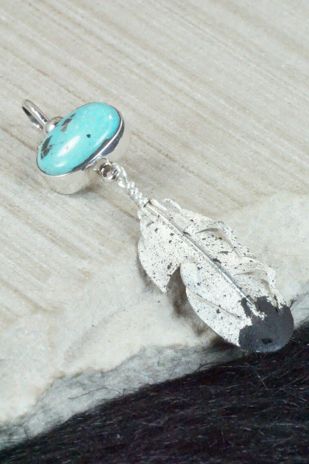 Turquoise & Sterling Silver Pendant - Ernest Rangel