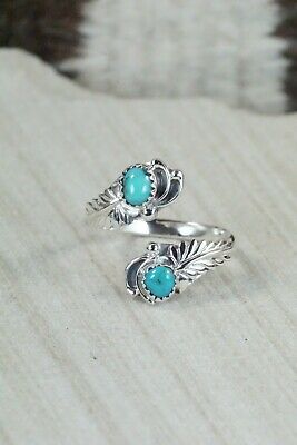 Navajo Turquoise and Sterling Silver Ring - Etta Belin - Size 10