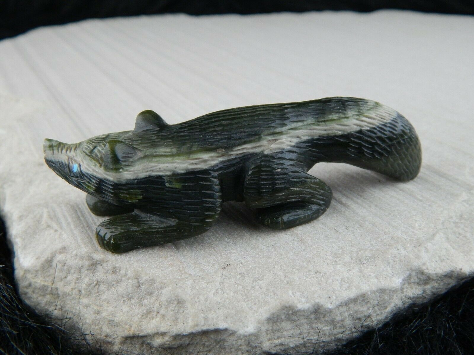 Badger Zuni Fetish Carving - Karen Zuni - High Lonesome Trading