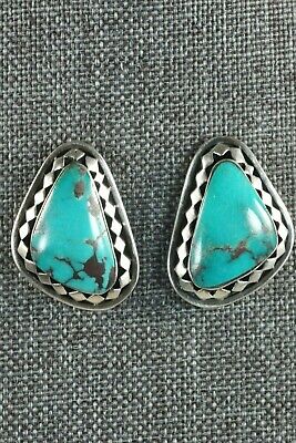 Navajo Turquoise & Sterling Silver Earrings - Sharon McCarthy - High Lonesome Trading