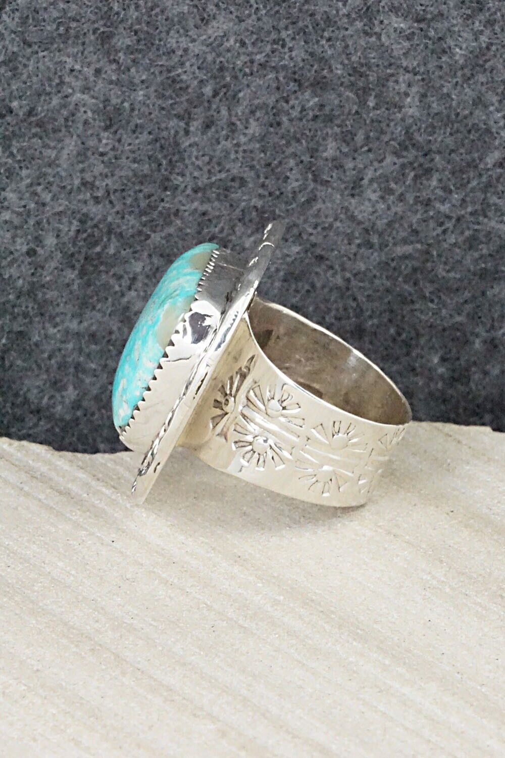 Turquoise and Sterling Silver Ring - Jimmy Garcia Jr. - Size 7.75