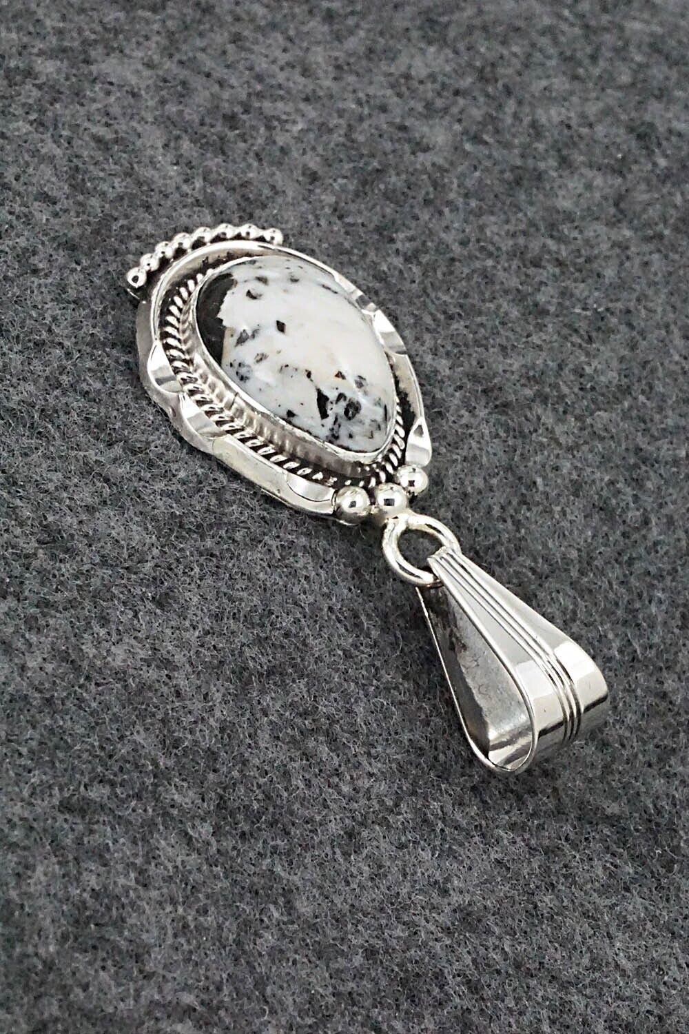 White Buffalo & Sterling Silver Pendant - Samuel Yellowhair