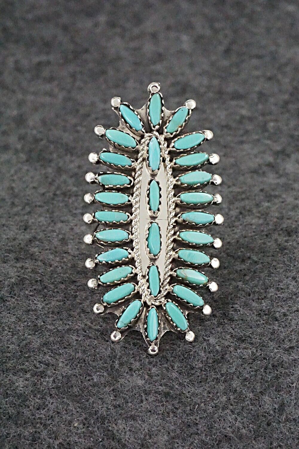 Turquoise & Sterling Silver Ring - Nathaniel Nez - Size 9
