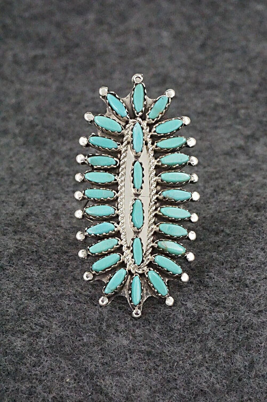 Turquoise & Sterling Silver Ring - Nathaniel Nez - Size 9