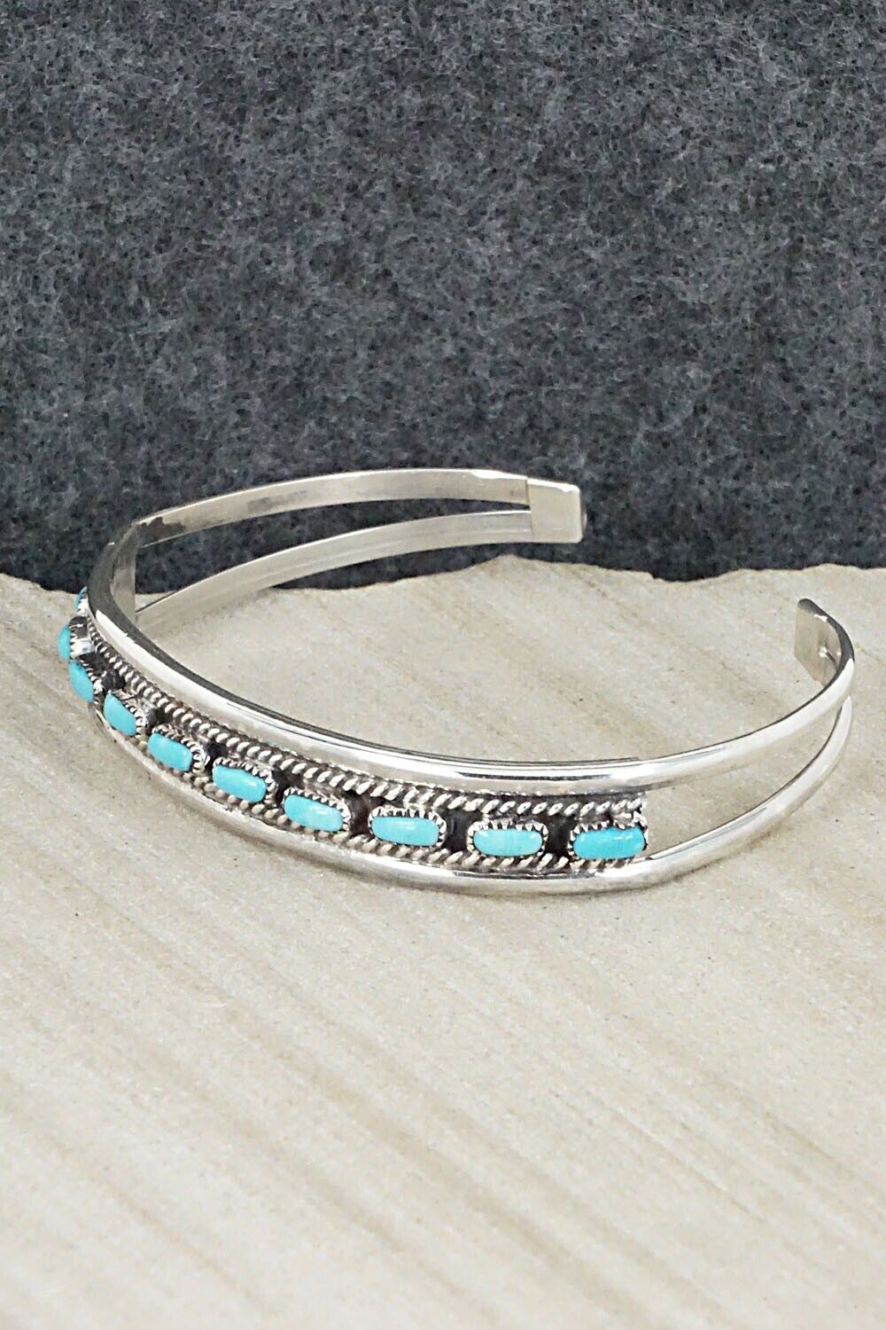 Turquoise & Sterling Silver Bracelet - Eldrick Seoatwa