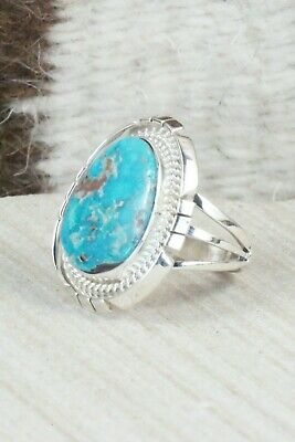 Turquoise & Sterling Silver Ring - Samuel Yellowhair - Size 6.75
