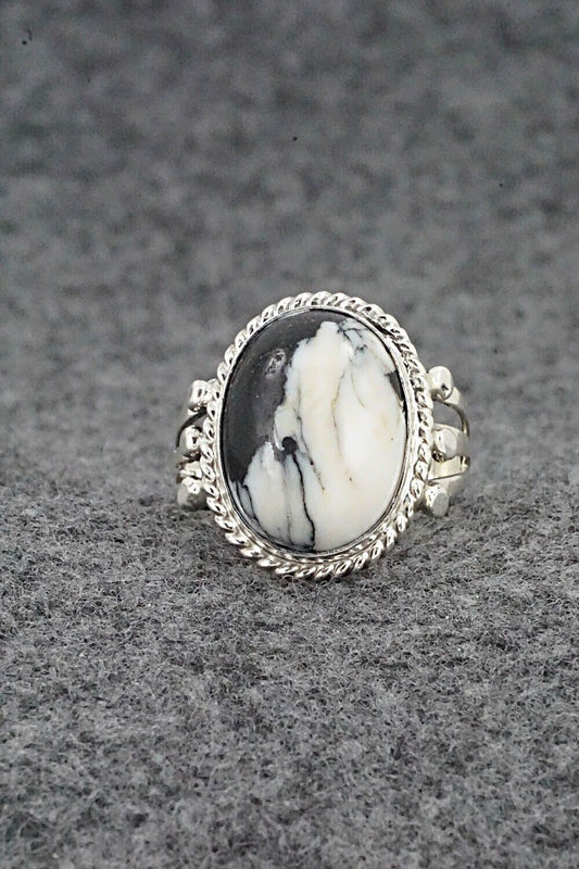 White Buffalo & Sterling Silver Ring - Grace Kenneth - Size 5.25