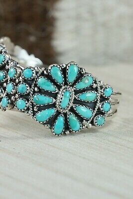 Navajo Turquoise and Sterling Silver Bracelet - Zeita Begay