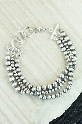 Sterling Silver Navajo Pearl Link Bracelet - Jan Mariano