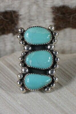 Navajo Turquoise and Sterling Silver Ring - Alvin Joe - Size 7.25 - High Lonesome Trading