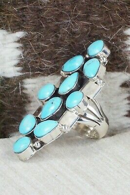 Turquoise & Sterling Silver Ring - Clarence Long - Size 5.75
